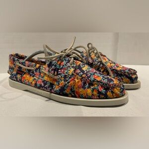 SEBAGO Dockside Tatum Floral Multicolored Slip On Lace Up Loafers Women’s Size 9